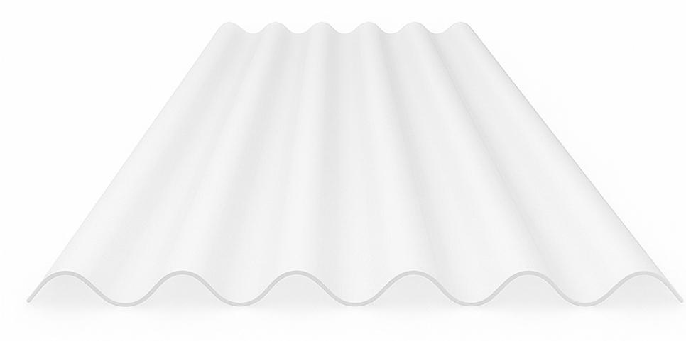 Chapa en fibra de vidrio traslucida sinusoidal