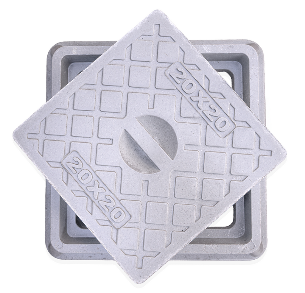 Tapa y marco camara de resina reforzada - 2T - 20X20