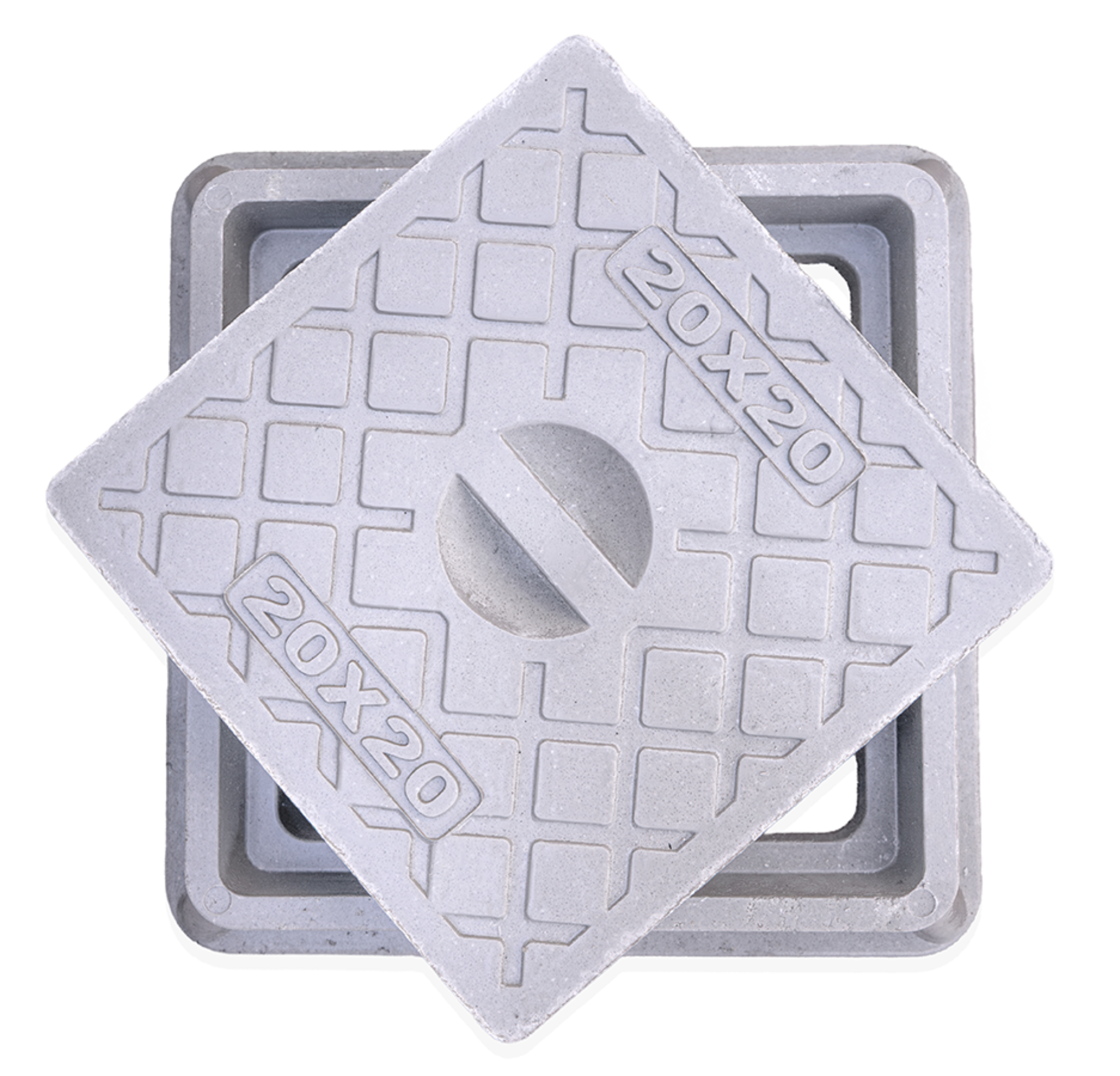 Tapa y marco camara de resina reforzada - 2T - 20X20