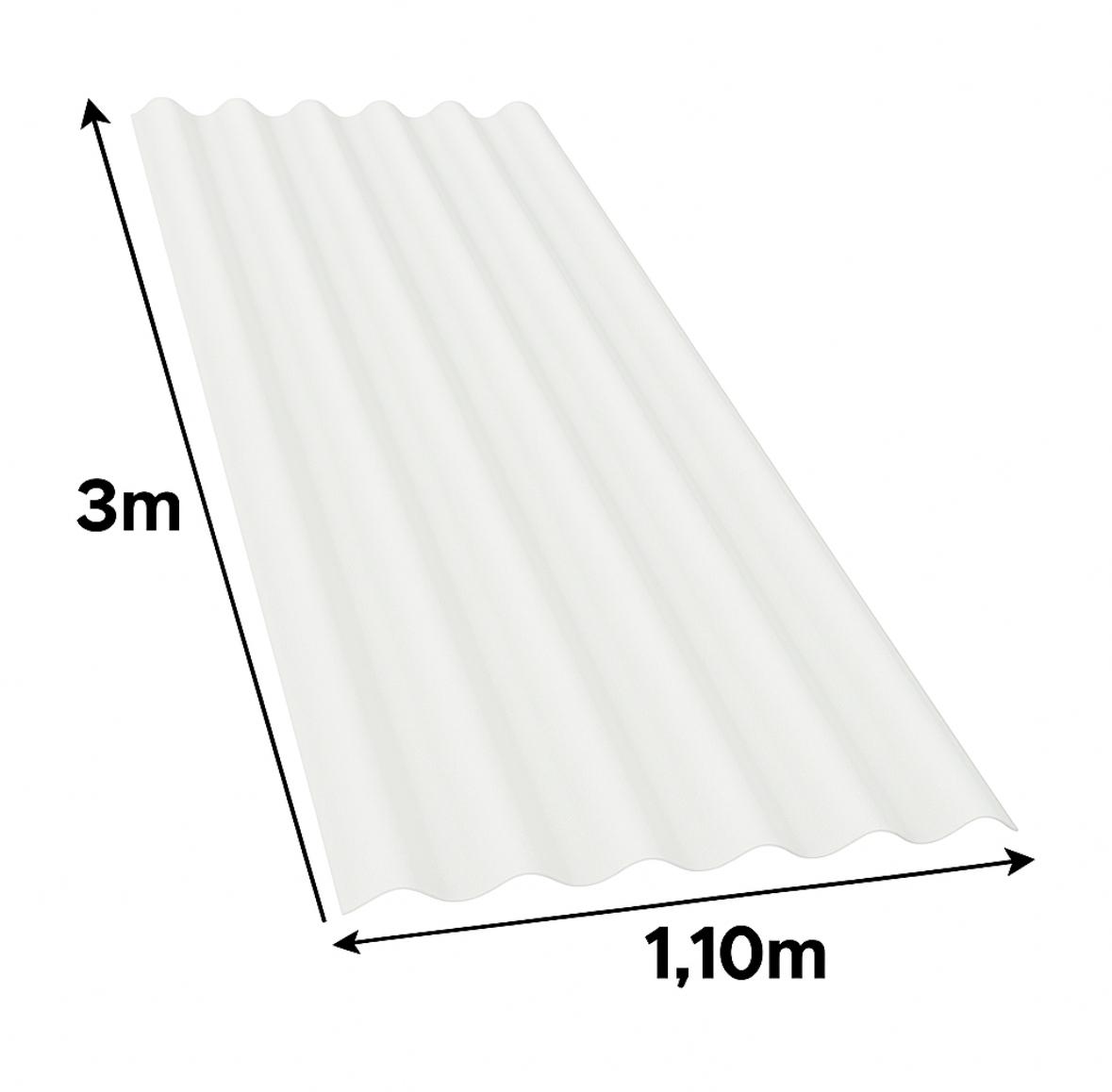 Chapa en fibra de vidrio traslucida sinusoidal