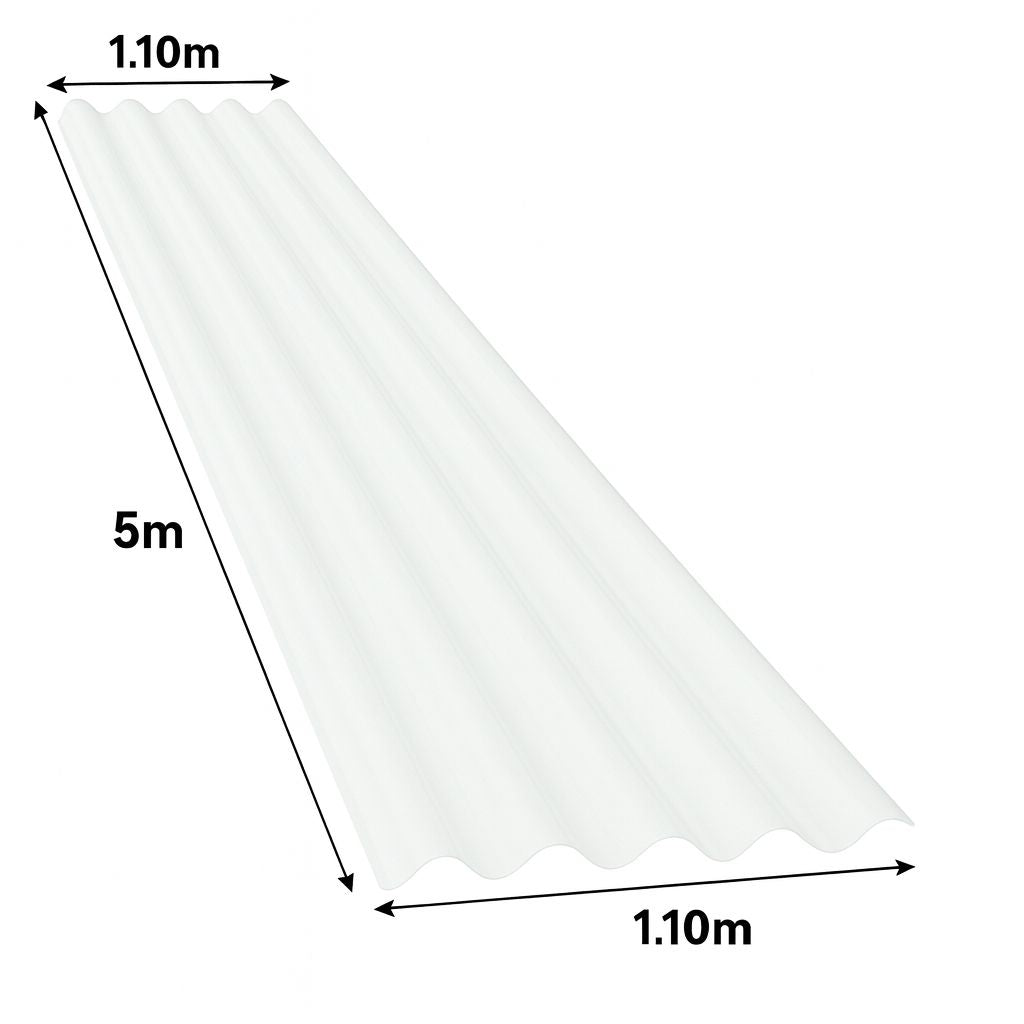 Chapa en fibra de vidrio traslucida sinusoidal